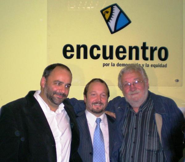 Marcelo Brignoni, Martín Sabbatella y Victorio Paulón, integrantes del EDE